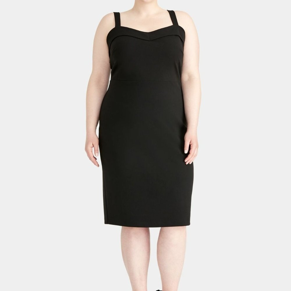 Rachel Roy Black Sleeveless Sheath Dress Style 14W Nearly New - $6.99 Shipping!